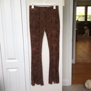 Brown Earthbound Trading velvet bell bottom pant
